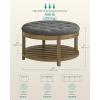 imageSONGMICS Storage Ottoman with Solid Wood Frame Square Upholstered Ottoman Coffee Table Footrest Tufted Cushion for Living Room Easy Assembly 315 x 315 x 177 Inches Summer Sand ULSF008LF01Slate Gray
