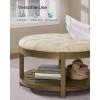 imageSONGMICS Storage Ottoman with Solid Wood Frame Square Upholstered Ottoman Coffee Table Footrest Tufted Cushion for Living Room Easy Assembly 315 x 315 x 177 Inches Summer Sand ULSF008LF01Summer Sand