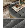 imageSONGMICS Storage Ottoman with Solid Wood Frame Square Upholstered Ottoman Coffee Table Footrest Tufted Cushion for Living Room Easy Assembly 315 x 315 x 177 Inches Summer Sand ULSF008LF01Slate Gray