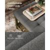 imageSONGMICS Storage Ottoman with Solid Wood Frame Square Upholstered Ottoman Coffee Table Footrest Tufted Cushion for Living Room Easy Assembly 315 x 315 x 177 Inches Summer Sand ULSF008LF01Slate Gray