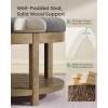 imageSONGMICS Storage Ottoman with Solid Wood Frame Square Upholstered Ottoman Coffee Table Footrest Tufted Cushion for Living Room Easy Assembly 315 x 315 x 177 Inches Summer Sand ULSF008LF01Slate Gray