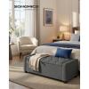 imageSONGMICS Storage Ottoman with Solid Wood Frame Upholstered End of Bed Bench Window Seat Tufted Cushion for Living Room Bedroom Easy Assembly 157 x 429 x 177 Inches Slate Gray ULSF009GN01Slate Gray
