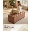 imageSONGMICS Storage Ottoman with Solid Wood Frame Upholstered End of Bed Bench Window Seat Tufted Cushion for Living Room Bedroom Easy Assembly 157 x 429 x 177 Inches Slate Gray ULSF009GN01Coffee Brown