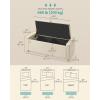 imageSONGMICS Storage Ottoman with Solid Wood Frame Upholstered End of Bed Bench Window Seat Tufted Cushion for Living Room Bedroom Easy Assembly 157 x 429 x 177 Inches Slate Gray ULSF009GN01Summer Sand