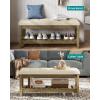imageSONGMICS Storage Ottoman with Solid Wood Frame Upholstered End of Bed Bench Window Seat Tufted Cushion for Living Room Bedroom Easy Assembly 157 x 429 x 177 Inches Slate Gray ULSF009GN01Summer Sand