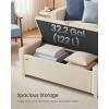 imageSONGMICS Storage Ottoman with Solid Wood Frame Upholstered End of Bed Bench Window Seat Tufted Cushion for Living Room Bedroom Easy Assembly 157 x 429 x 177 Inches Slate Gray ULSF009GN01Summer Sand