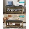 imageSONGMICS Storage Ottoman with Solid Wood Frame Upholstered End of Bed Bench Window Seat Tufted Cushion for Living Room Bedroom Easy Assembly 157 x 429 x 177 Inches Slate Gray ULSF009GN01Slate Gray