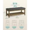 imageSONGMICS Storage Ottoman with Solid Wood Frame Upholstered End of Bed Bench Window Seat Tufted Cushion for Living Room Bedroom Easy Assembly 157 x 429 x 177 Inches Slate Gray ULSF009GN01Slate Gray