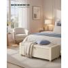 imageSONGMICS Storage Ottoman with Solid Wood Frame Upholstered End of Bed Bench Window Seat Tufted Cushion for Living Room Bedroom Easy Assembly 157 x 429 x 177 Inches Slate Gray ULSF009GN01Summer Sand