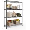 imageSONGMICS Storage Shelf Metal Wire Shelving Unit Adjustable Shelves for Garage Bedroom Living Room Kitchen Pantry 5 Tier 118 x 236 x 634 Inches Ink Black ULGR165BH01SInk Black