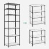 imageSONGMICS Storage Shelf Metal Wire Shelving Unit Adjustable Shelves for Garage Bedroom Living Room Kitchen Pantry 5 Tier 118 x 236 x 634 Inches Ink Black ULGR165BH01SInk Black