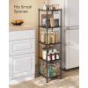 imageSONGMICS Storage Shelf Metal Wire Shelving Unit Adjustable Shelves for Garage Bedroom Living Room Kitchen Pantry 5 Tier 118 x 236 x 634 Inches Ink Black ULGR165BH01SInk Black  Rustic Brown