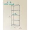 imageSONGMICS Storage Shelf Metal Wire Shelving Unit Adjustable Shelves for Garage Bedroom Living Room Kitchen Pantry 5 Tier 118 x 236 x 634 Inches Ink Black ULGR165BH01SSilver