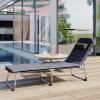 imageSONGMICS Sun Lounger Patio Chaise Lounge Chair Folding with Canopy 76 x 209 x 114 Inches Holds 330 lb Headrest Adjustable Backrest Outdoor Garden Pool Dark Gray UGCB19UV1Grey
