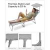 imageSONGMICS Sun Lounger Patio Chaise Lounge Chair Folding with Canopy 76 x 209 x 114 Inches Holds 330 lb Headrest Adjustable Backrest Outdoor Garden Pool Dark Gray UGCB19UV1Greige