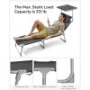 imageSONGMICS Sun Lounger Patio Chaise Lounge Chair Folding with Canopy 76 x 209 x 114 Inches Holds 330 lb Headrest Adjustable Backrest Outdoor Garden Pool Dark Gray UGCB19UV1Dark Gray
