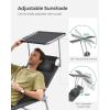 imageSONGMICS Sun Lounger Patio Chaise Lounge Chair Folding with Canopy 76 x 209 x 114 Inches Holds 330 lb Headrest Adjustable Backrest Outdoor Garden Pool Dark Gray UGCB19UV1Dark Gray