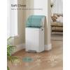 imageSONGMICS Trash Can 13Gallon Gabbage Can with 15 Trash Bags Stainless Steel with SoftClose Lid Removable Inner Bucket Handles Red Brown ULTB595MZ01Cloud White