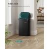 imageSONGMICS Trash Can 13Gallon Gabbage Can with 15 Trash Bags Stainless Steel with SoftClose Lid Removable Inner Bucket Handles Red Brown ULTB595MZ01Ink Black