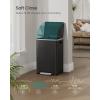 imageSONGMICS Trash Can 13Gallon Gabbage Can with 15 Trash Bags Stainless Steel with SoftClose Lid Removable Inner Bucket Handles Red Brown ULTB595MZ01Ink Black