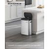 imageSONGMICS Trash Can 13Gallon Gabbage Can with 15 Trash Bags Stainless Steel with SoftClose Lid Removable Inner Bucket Handles Red Brown ULTB595MZ01Metallic Silver  Ink Black