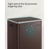 imageSONGMICS Trash Can 13Gallon Gabbage Can with 15 Trash Bags Stainless Steel with SoftClose Lid Removable Inner Bucket Handles Red Brown ULTB595MZ01Red Brown