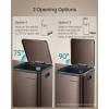 imageSONGMICS Trash Can 2 x 8 Gallon 2 x 30 L Double Compartment Garbage Can for Recycling Stainless Steel with 15 Liner Bags SoftClose Lids Removable Buckets Pedals White ULTB160WZ01Brown