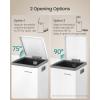 imageSONGMICS Trash Can 2 x 8 Gallon 2 x 30 L Double Compartment Garbage Can for Recycling Stainless Steel with 15 Liner Bags SoftClose Lids Removable Buckets Pedals White ULTB160WZ01White