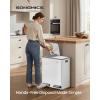 imageSONGMICS Trash Can 2 x 8 Gallon 2 x 30 L Double Compartment Garbage Can for Recycling Stainless Steel with 15 Liner Bags SoftClose Lids Removable Buckets Pedals White ULTB160WZ01White