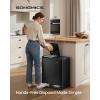 imageSONGMICS Trash Can 2 x 8 Gallon 2 x 30 L Double Compartment Garbage Can for Recycling Stainless Steel with 15 Liner Bags SoftClose Lids Removable Buckets Pedals White ULTB160WZ01Black
