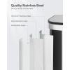 imageSONGMICS Trash Can 2 x 8 Gallon 2 x 30 L Double Compartment Garbage Can for Recycling Stainless Steel with 15 Liner Bags SoftClose Lids Removable Buckets Pedals White ULTB160WZ01Metallic Silver