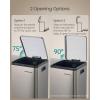 imageSONGMICS Trash Can 2 x 8 Gallon 2 x 30 L Double Compartment Garbage Can for Recycling Stainless Steel with 15 Liner Bags SoftClose Lids Removable Buckets Pedals White ULTB160WZ01Silver