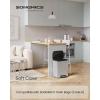 imageSONGMICS Trash Can 2 x 8 Gallon 2 x 30 L Double Compartment Garbage Can for Recycling Stainless Steel with 15 Liner Bags SoftClose Lids Removable Buckets Pedals White ULTB160WZ01Metallic Silver