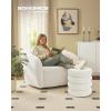 imageSONGMICS Vanity Stool Round Ottoman with Storage Upholstered Foot Stool Removable Lid for Living Room Bedroom Easy Assembly 169 x 169 x 185 Inches Velvet Fabric Cream White ULOM018LH01White