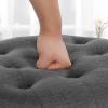 imageSONGMICS Vanity Stool Round Ottoman with Storage Upholstered Foot Stool Removable Lid for Living Room Bedroom Easy Assembly 169 x 169 x 185 Inches Velvet Fabric Cream White ULOM018LH01Dark Gray