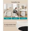 imageSONGMICS Vanity Stool Round Ottoman with Storage Upholstered Foot Stool Removable Lid for Living Room Bedroom Easy Assembly 169 x 169 x 185 Inches Velvet Fabric Cream White ULOM018LH01White