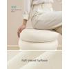 imageSONGMICS Vanity Stool Round Ottoman with Storage Upholstered Foot Stool Removable Lid for Living Room Bedroom Easy Assembly 169 x 169 x 185 Inches Velvet Fabric Cream White ULOM018LH01Cream White