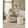 imageSONGMICS Vanity Stool Round Ottoman with Storage Upholstered Foot Stool Removable Lid for Living Room Bedroom Easy Assembly 169 x 169 x 185 Inches Velvet Fabric Cream White ULOM018LH01Cream White