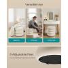imageSONGMICS Vanity Stool Round Ottoman with Storage Upholstered Foot Stool Removable Lid for Living Room Bedroom Easy Assembly 169 x 169 x 185 Inches Velvet Fabric Cream White ULOM018LH01Cream White