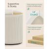 imageSONGMICS Vanity Stool Set of 2 Round Storage Ottoman Small Ottoman Coffee Table Foot Stool Removable Lid for Living Room Bedroom Hallway Easy Assembly Teddy Fleece Cream White ULOM013WD01Velvet White