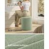 imageSONGMICS Vanity Stool Set of 2 Round Storage Ottoman Small Ottoman Coffee Table Foot Stool Removable Lid for Living Room Bedroom Hallway Easy Assembly Teddy Fleece Cream White ULOM013WD01Teddy Green