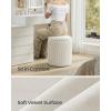 imageSONGMICS Vanity Stool Set of 2 Round Storage Ottoman Small Ottoman Coffee Table Foot Stool Removable Lid for Living Room Bedroom Hallway Easy Assembly Teddy Fleece Cream White ULOM013WD01Velvet White