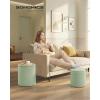 imageSONGMICS Vanity Stool Set of 2 Round Storage Ottoman Small Ottoman Coffee Table Foot Stool Removable Lid for Living Room Bedroom Hallway Easy Assembly Teddy Fleece Cream White ULOM013WD01Teddy Green