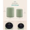 imageSONGMICS Vanity Stool Set of 2 Round Storage Ottoman Small Ottoman Coffee Table Foot Stool Removable Lid for Living Room Bedroom Hallway Easy Assembly Teddy Fleece Cream White ULOM013WD01Teddy Green