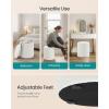 imageSONGMICS Vanity Stool Set of 2 Round Storage Ottoman Small Ottoman Coffee Table Foot Stool Removable Lid for Living Room Bedroom Hallway Easy Assembly Teddy Fleece Cream White ULOM013WD01Teddy White