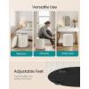 imageSONGMICS Vanity Stool Set of 2 Round Storage Ottoman Small Ottoman Coffee Table Foot Stool Removable Lid for Living Room Bedroom Hallway Easy Assembly Teddy Fleece Cream White ULOM013WD01Velvet White