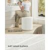 imageSONGMICS Vanity Stool Set of 2 Round Storage Ottoman Small Ottoman Coffee Table Foot Stool Removable Lid for Living Room Bedroom Hallway Easy Assembly Teddy Fleece Cream White ULOM013WD01Teddy White