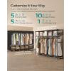 imageSONGMICS Wardrobe Closet 835 Inch Large Capacity Portable Closet Clothing Rack 25 mm DiaThick Steel Tubes Clothes Organizer with Fabric Cover 5 Hanging Rails 10 Shelves Ink Black URDR095B01Ink Black
