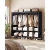 imageSONGMICS Wardrobe Closet 835 Inch Large Capacity Portable Closet Clothing Rack 25 mm DiaThick Steel Tubes Clothes Organizer with Fabric Cover 5 Hanging Rails 10 Shelves Ink Black URDR095B01Ink Black