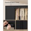 imageSONGMICS Wardrobe Closet 835 Inch Large Capacity Portable Closet Clothing Rack 25 mm DiaThick Steel Tubes Clothes Organizer with Fabric Cover 5 Hanging Rails 10 Shelves Ink Black URDR095B01Ink Black